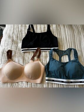 MomCozy Nursing 3-Pack Bras — Nude, Black, Teal